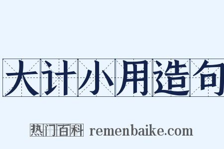大计小用造句是什么意思的图片